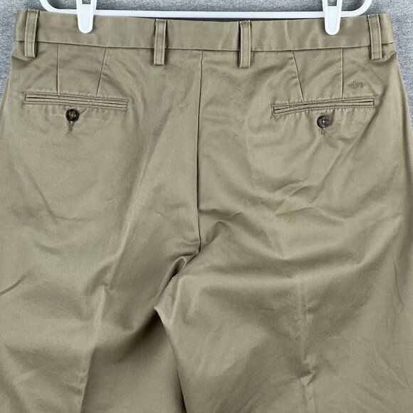 Dockers Men's Relaxed Fit Tan Pants Size 38x34 Flat Front Cotton - Picture 6 of 11